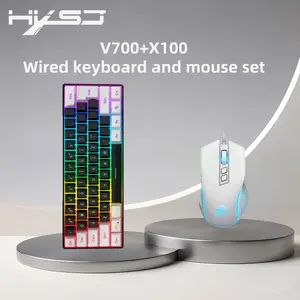 Wired Keyboard Mouse Set, Membrane Keyboard + Wired Mouse, Backlit Keyboard, Compatible with Ps4, Xbox, PC, Laptop, Only Wired Connection