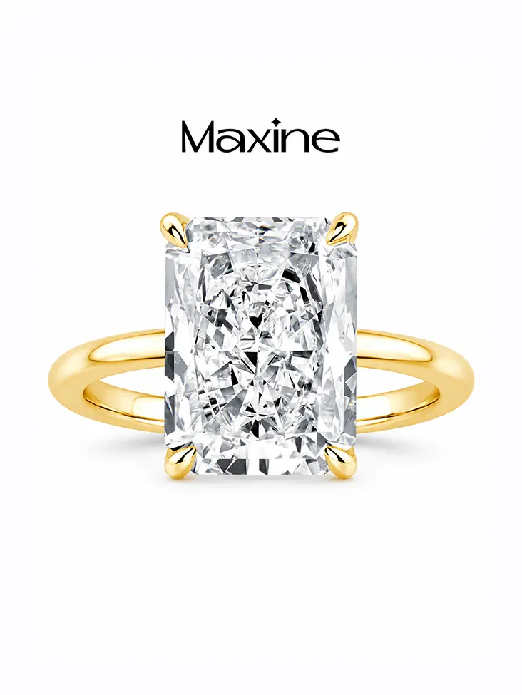 Maxine Classic 5.0ct Radiant Cut Engagement Ring,5A Cubic Zirconia Women's Ring Jewelry,Promise Ring for Daily,Travel,Proposal,Wedding,Birthday,Anniversary, Engagement Rings