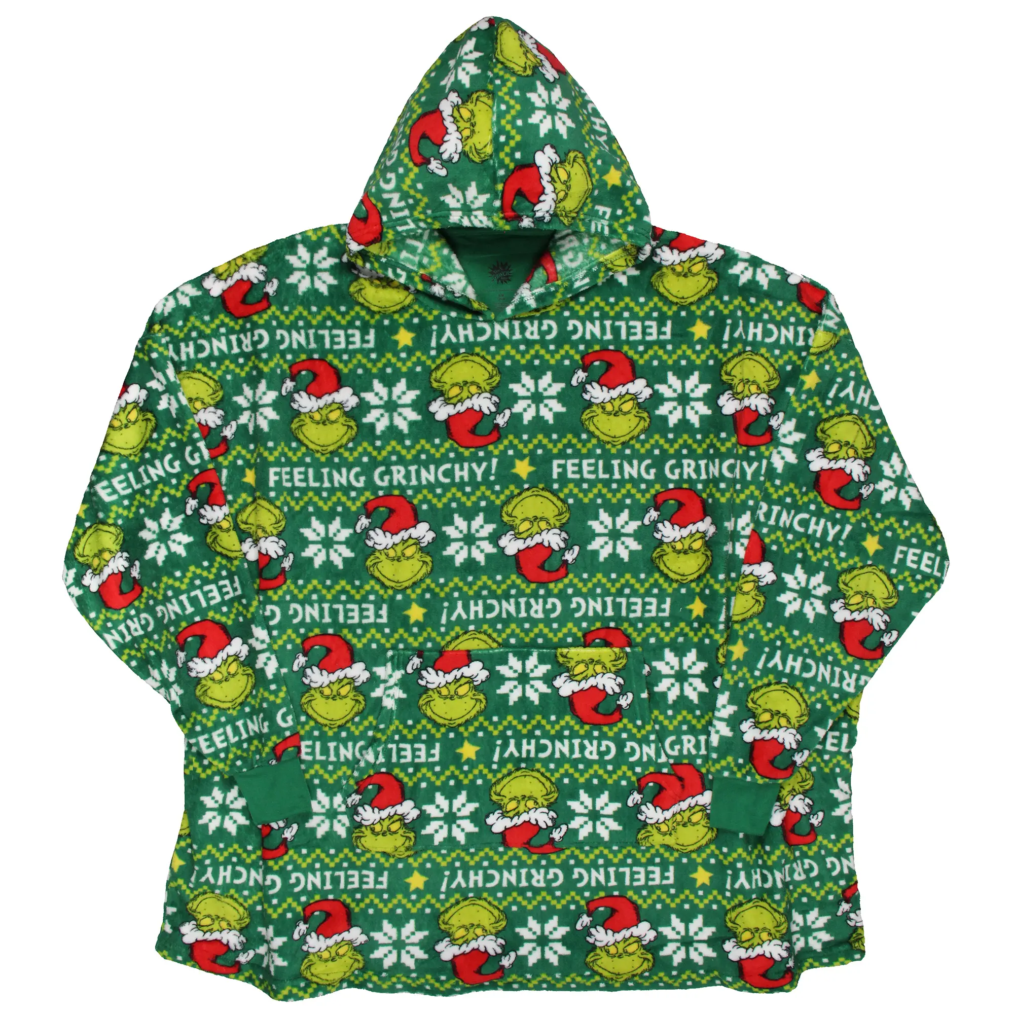 Dr. Seuss How The Grinch Stole Christmas Oversized Lounge Hoodie Unisex, Plush, Classic