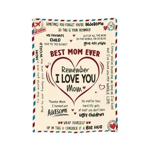 Bedroom Dec0r Letter & Heart C0zy Plush Fleece Blanket, Warm Throw for Home Office Travel Camping, Christmas Gift, Decoration for Bed Sofa Living Room