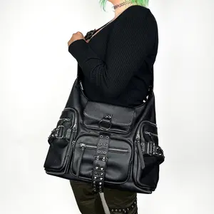 Moto Utility Hobo / Slouch Bag By Wicked Misfit