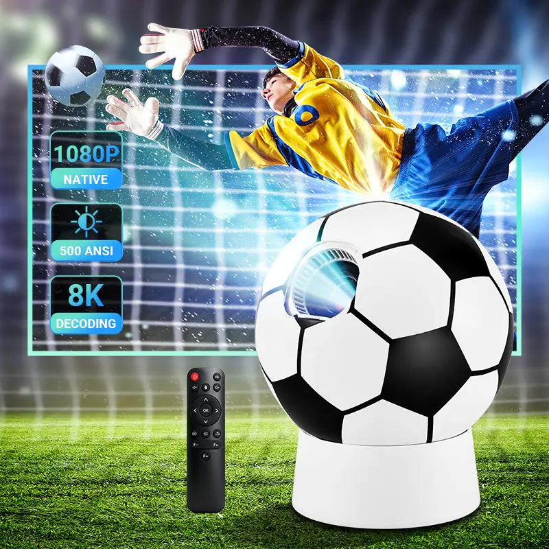 World Cup Soccer-Shaped Projector, Native 1080P Android 13 Smart ...