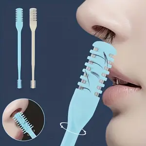Double-sided Nose Hair Trimmer, 1 Box Portable Manual Nose Hair Removal Razor Kit for Men & Women, Washable 360 Degree Rotating Nose Hair Trimmer, Facial Hair Trimmer, Hair Removal Solution