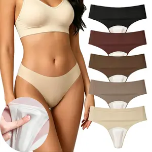 (5pcs) Women's Seamless G-String Thongs, camel toe coverage, no awkward bulging, versatile & comfy fit, machine washable. Ideal for workout, gym, yoga, running and daily active wear, perfect to pair with leggings & sports pants.