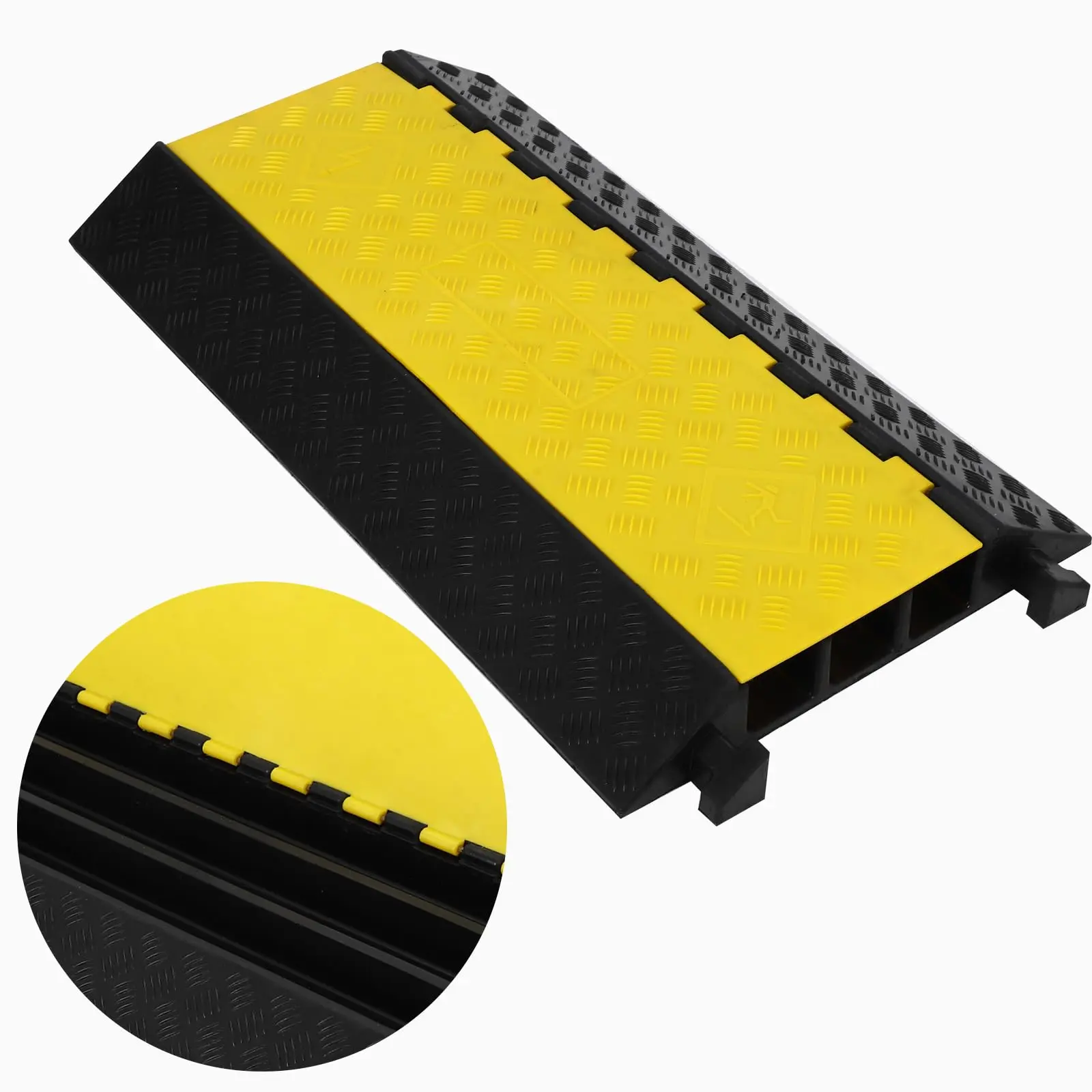 【GARVEE】Heavy Duty Rubber Cable Protector Ramps with Multiple Channels, Load Capacity up to 28000 lbs, Suitable for Driveway, Indoor and Outdoor Use, Protects Wires, Cables, and Hoses, Available in 1 or 3 Pack Options