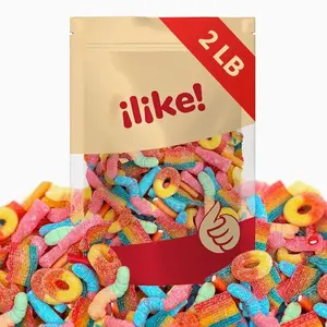 Gummy Candy Mix | 2-Pound Bag | Peach Rings, Pencil Bites, Neon Worms, Bottles, Belts | Sweet & Sour Gummies for Candy Buffets, Snacking, and Gifting