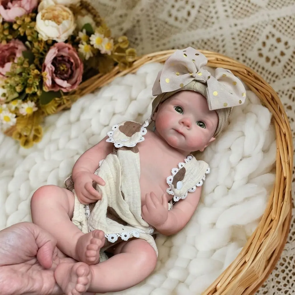 18inch Bettie Girl Doll Can Open Mouth Anatomically Correct Realistic Full Solid Silicone Body Newborn Flexible