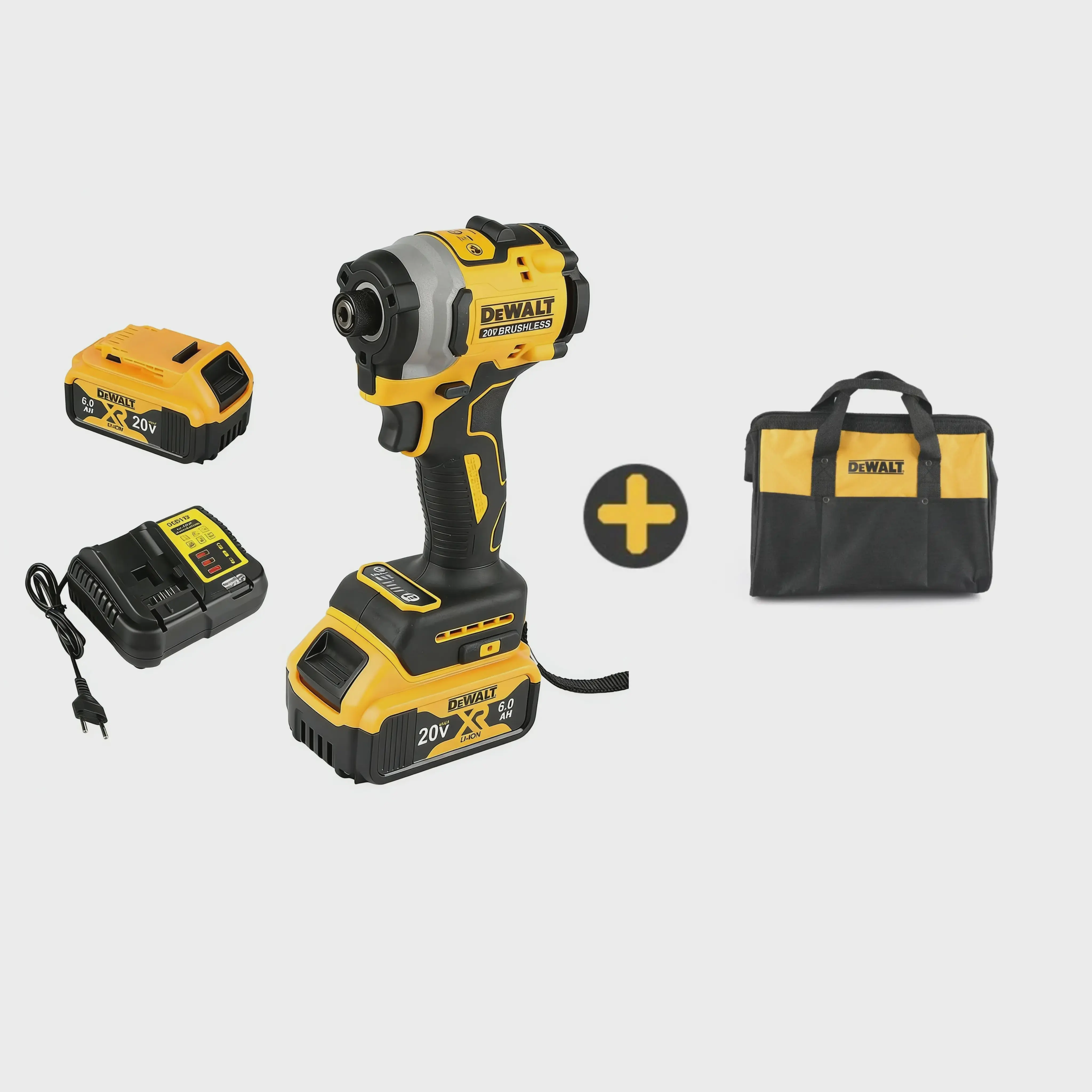 Dewalt DCF850 20V Brushless Cordless Drill - 205Nm Impact Driver, 3250RPM Screw Gun, Lithium Batteries Included (1Battery 1Charger 1Toolkit)