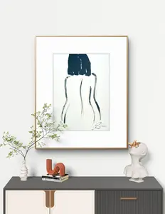 Minimalist Nude Figure Watercolor Oversized Art Print, Modern Figure Drawing, Female Nude Figure Art, Abstract Nude Figure
