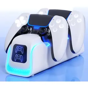 PS5 Controller Charger,  Dock for  5 Dualsense Edge with 6 LED & RGB Mode,Overcharge Protection Fast Controller  Station Stand  with  for  Consoles