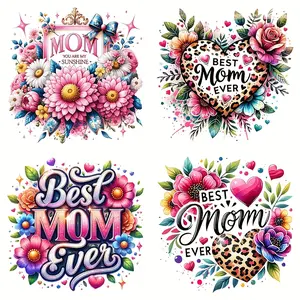 4-Piece Mother's Day Gift Set, Durable PVC Transfer Stickers, Perfect DIY Craft Supplies, Creative Craft Kit, Crafting Kit, Craft Kits, Ideal for Celebrating Moms & Grandmas, Crafts Kit