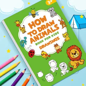 Safety Certified! 32-Page Step-by-Step Drawing Kit | Nearly 100 Animal Sketching | US & EU Standards | Montessori Art Activity | Screen-Free Toddler Fun | Toddler Workbook | Doodle Books