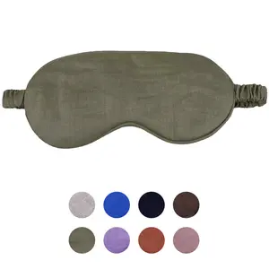 Eye mask Pure Linen Sleep Mask with Elastic Band, No Pressure On Eyes,Side Sleeper Eye Cover Cooling Blindfold,Napping & Yoga Travel Essentials