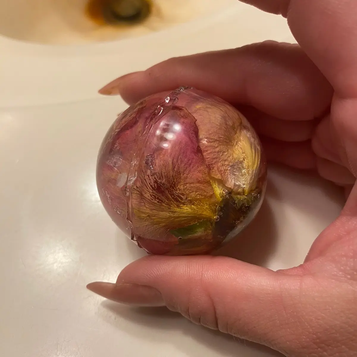 Resin rose paperweight