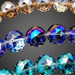 Clear Crystal Glass Faceted Balls Chandelier Sun Catcher Beads 24mm 30mm