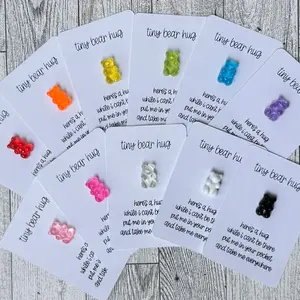 10pcs Random Colorful Cute Hugging Bear, Resin Pocket-Friendly Bear , Ideal For Birthday, Wedding, Valentine's Gift, Encouragement Token, Easter Basket Stuffer, Companion For Home, Office, Party Decorations, Party Favors, Charming Gifts For Friends