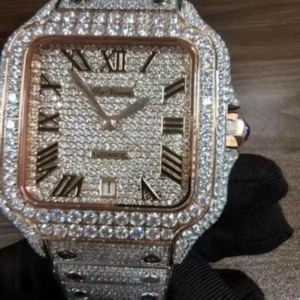 Iced Out Time Piece with Moissanite Diamonds - Custom Design