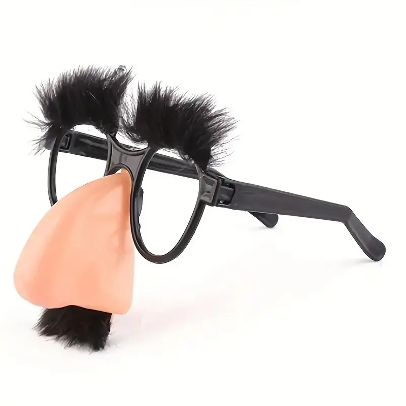 Funny Nose Glasses Frame with Eyebrows and Beard, Perfect Party Gift, Party Favor, Party Event Props, Party Supplies, Party Accessories, Large Nose Mustache Glasses for Women, Humorous Old Man Costume Accessory