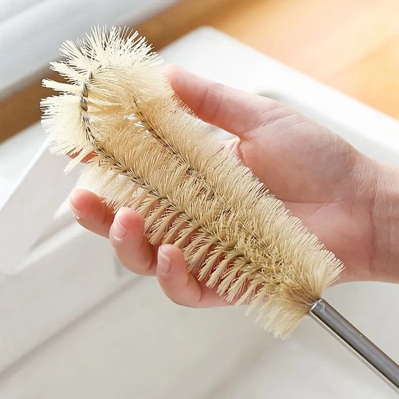 1PC Household wooden handle cup brush, long handle brush, cup washing brush, milk bottle, no dead corners, kitchen bottle cleaning tool, Multipurpose cleaning tool, Home cleaning tool