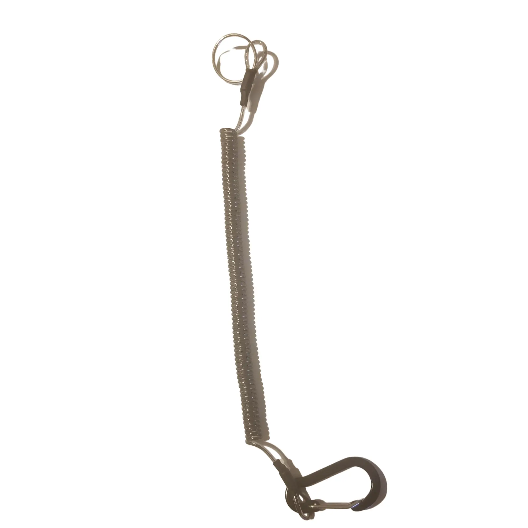 6 Unisex TPU Coiled Lanyards - Safety Retractable Tether Ropes with Spring-Loaded Interlock Gate Carabiner, Retracts Easily for Adult Outdoors Use