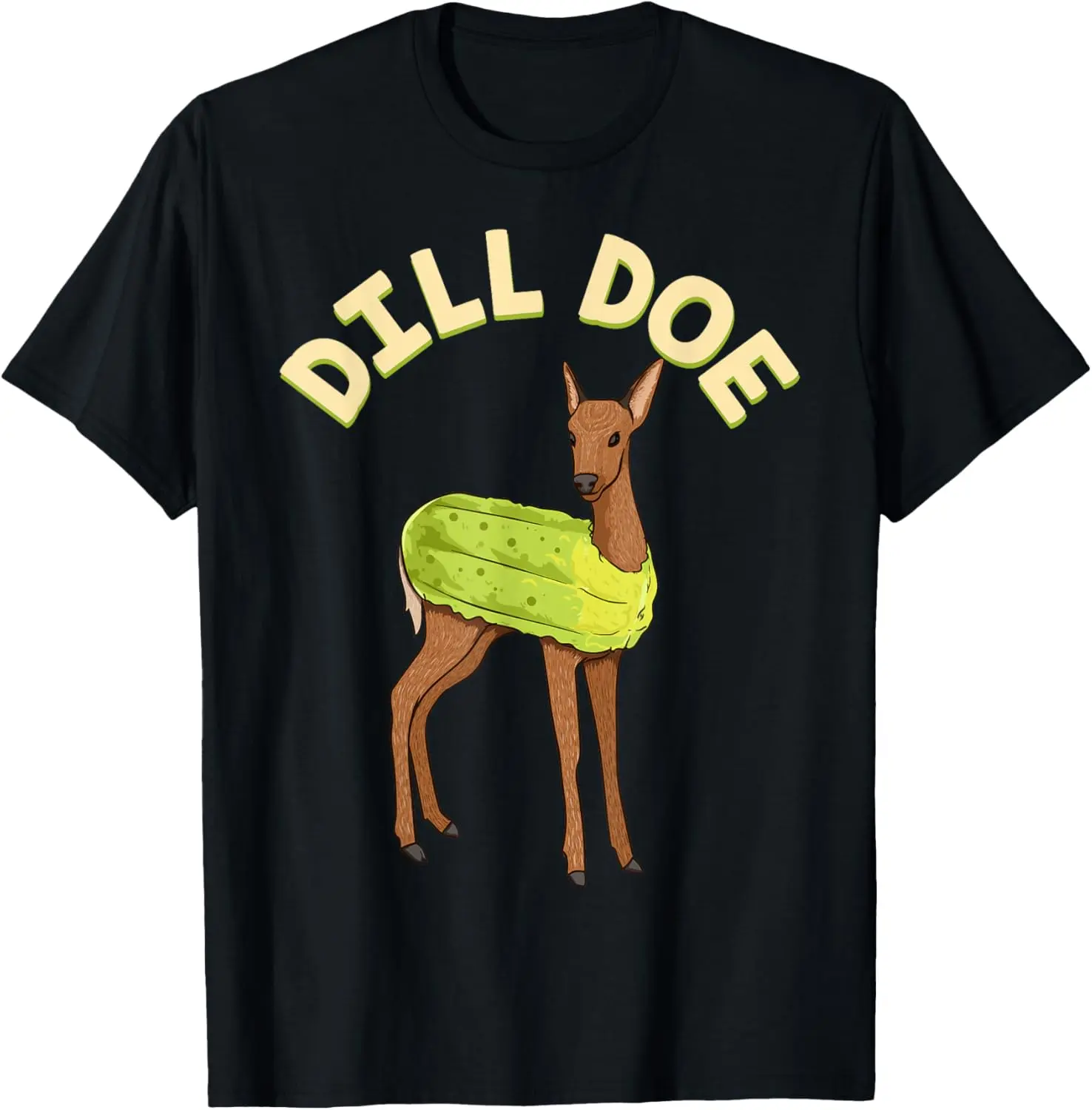 Animal Pun Pickle Dildo Funny Deer T-Shirt Pure Cotton Graphic Tees Menswear Top: Gifts for Men & Women