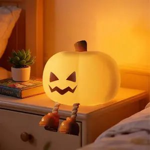 Night for Kids Pumpkin Night Light, Mini LED Pumpkin Lamp with 3 Level Dimmable, Nursery Nightlight for Kids, Silicone Rechargeable Bedside Touch Lamp, for Kids EasterEggLight clearance items DealsForYouDays