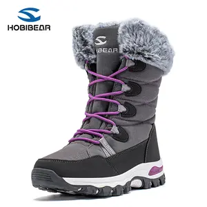 HOBIBEAR Women's Waterproof Mid-Calf Snow Shoe - Lightweight, Faux Fur-Lined, Lace-Up, Warm Soft Booties for Winter