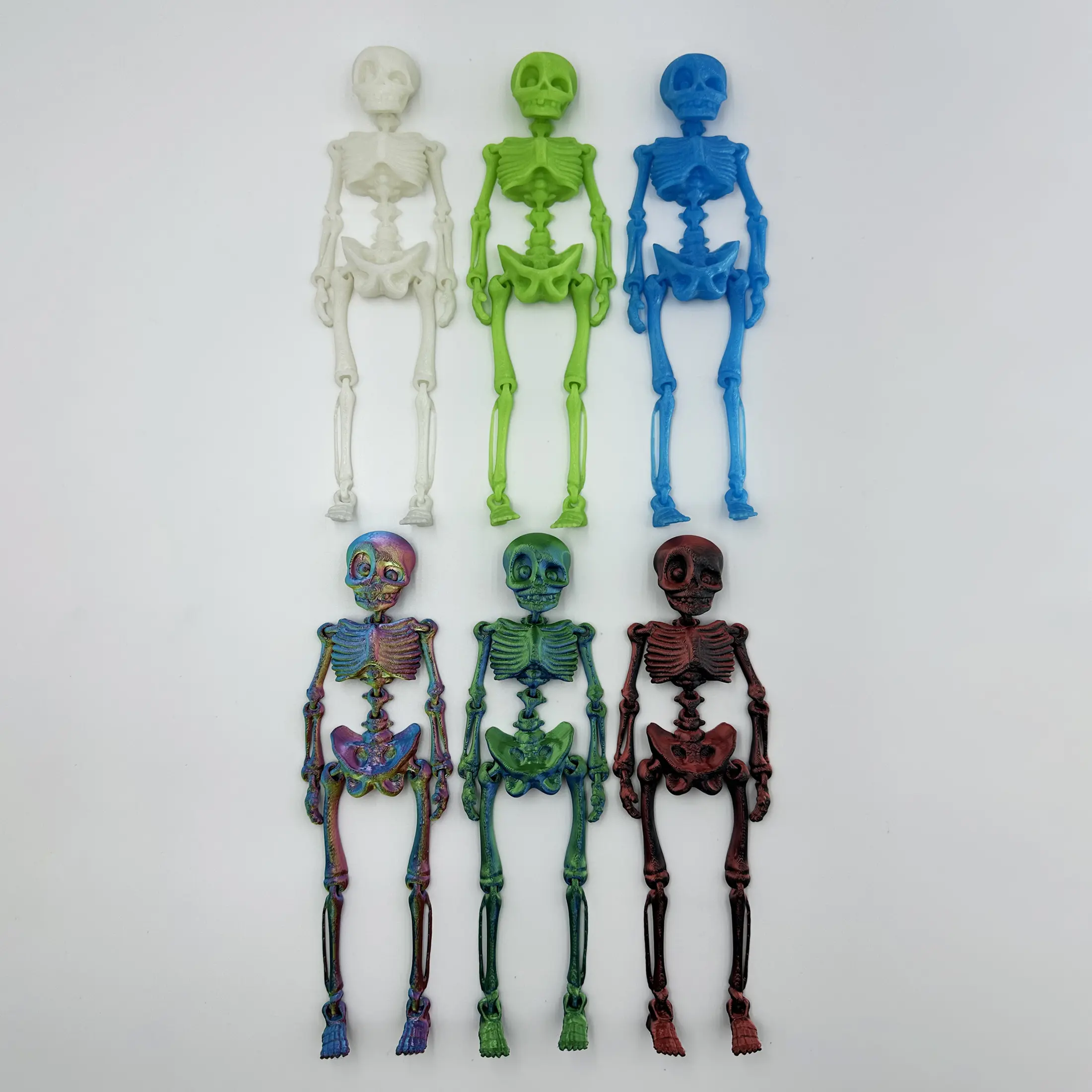 3D Printed Halloween Articulated Bendable Hand Skeleton Skull Magnetic Miniature Artistic Anatomical Figurine - Office/Home Decoration, Collectible, Classic Novelty Articulated Action Figure People, Holiday Gift Toy