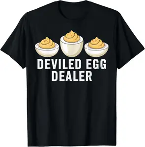100% Cotton Fashion Garment Deviled Egg Dealer Funny Thanksgiving T-Shirt