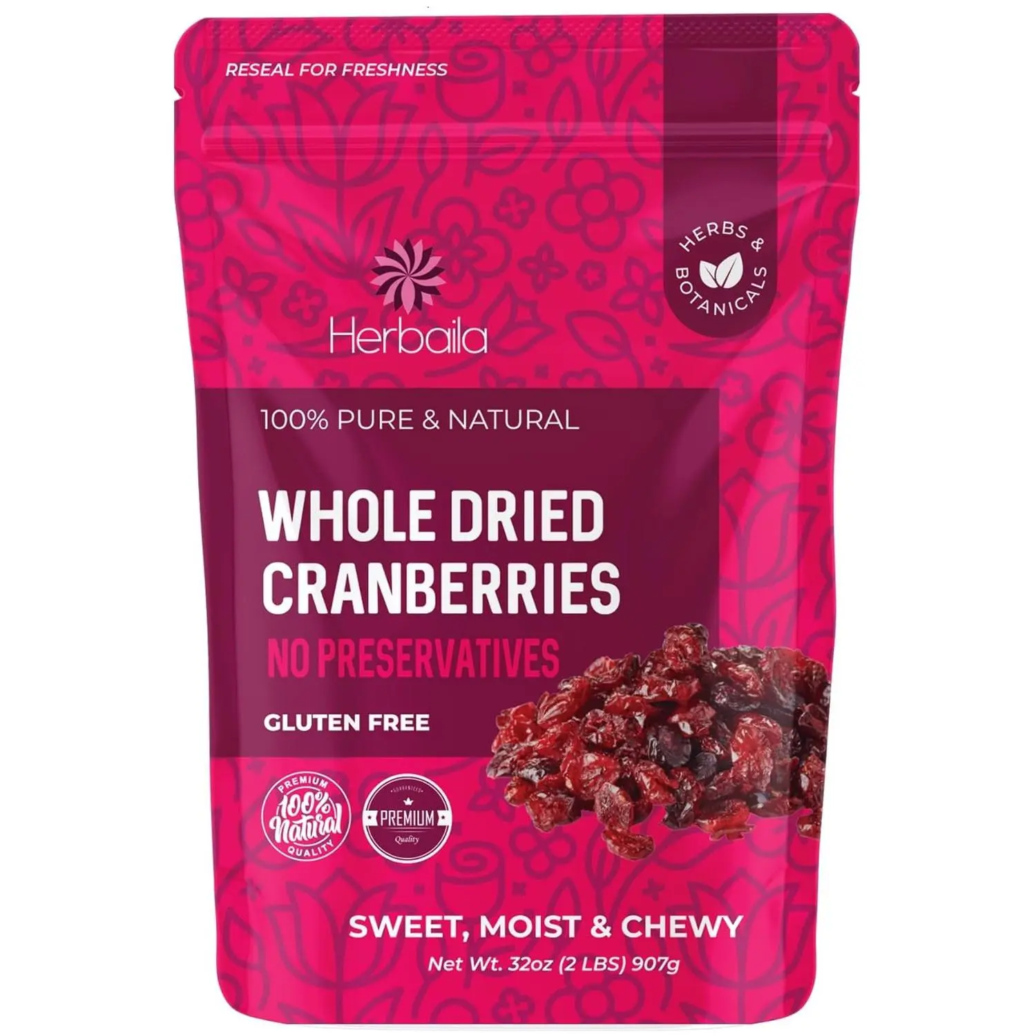 Herbaila Dried Cranberries , 2 lbs. Bulk Cranberries Dried Fruit, Dried Cranberries, Premium Dried Cranberry Fruit, Non-GMO, Cranberry Dried 32 oz", since unit in fulfillment center suggests.