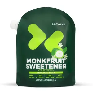 Lesweet Monk Fruit Sweetener with Erythritol, 1:1 Sugar Substitute, Zero Calorie, Non-GMO, Keto Friendly, Perfect for Coffee & Baking
