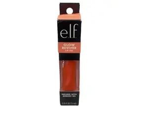 e.l.f. Glow Reviver Tinted Lip Oil (Coral Fixation, Apricot Scented) - Ultra-Glossy, Non-Sticky, Comfortable Application Cosmetic Infused with Jojoba, Avocado & Pomegranate Oils, Vegan, Cruelty-Free
