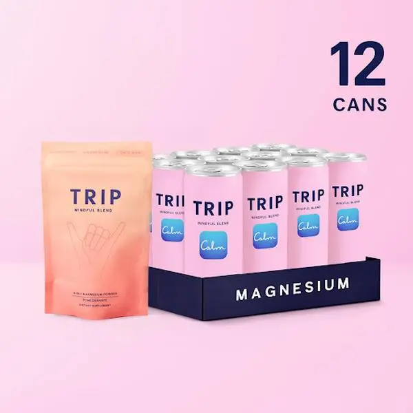 TRIP Daily Reset Bundle — Wild Strawberry Sparkling Magnesium Drink + Magnesium Gummies, Calm & Focus Support, Non-Alcoholic, Vegan