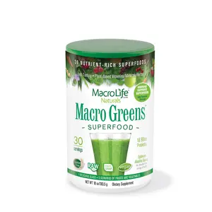 MacroLife Naturals Macro Greens Superfood Powder 10oz/30servings Adult Gluten Free GMO Free Dairy Free