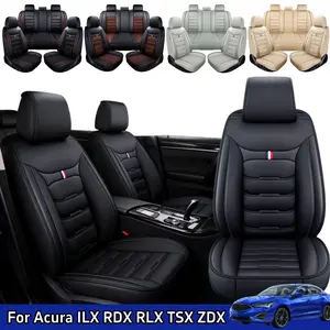 For Acura ILX 2013-2019/ RDX 2008-2023/ RLX 2014-2018/ TSX 2009-2014/ ZDX 2006-2023 Car 5 Seat Covers, Premium Leather Front & Rear Full Set Seat Covers Cushion Protector Pad Mat Non-Slip, Back Seat Split Rear Benches Auto Interior Decoration Accessories