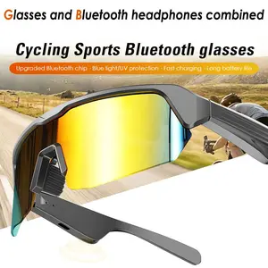 Smart Bluetooth Music Sunglasses with Dual-Channel Stereo Sound UV-Protective Sports Sunglasses for Outdoor Running Cycling & Travel