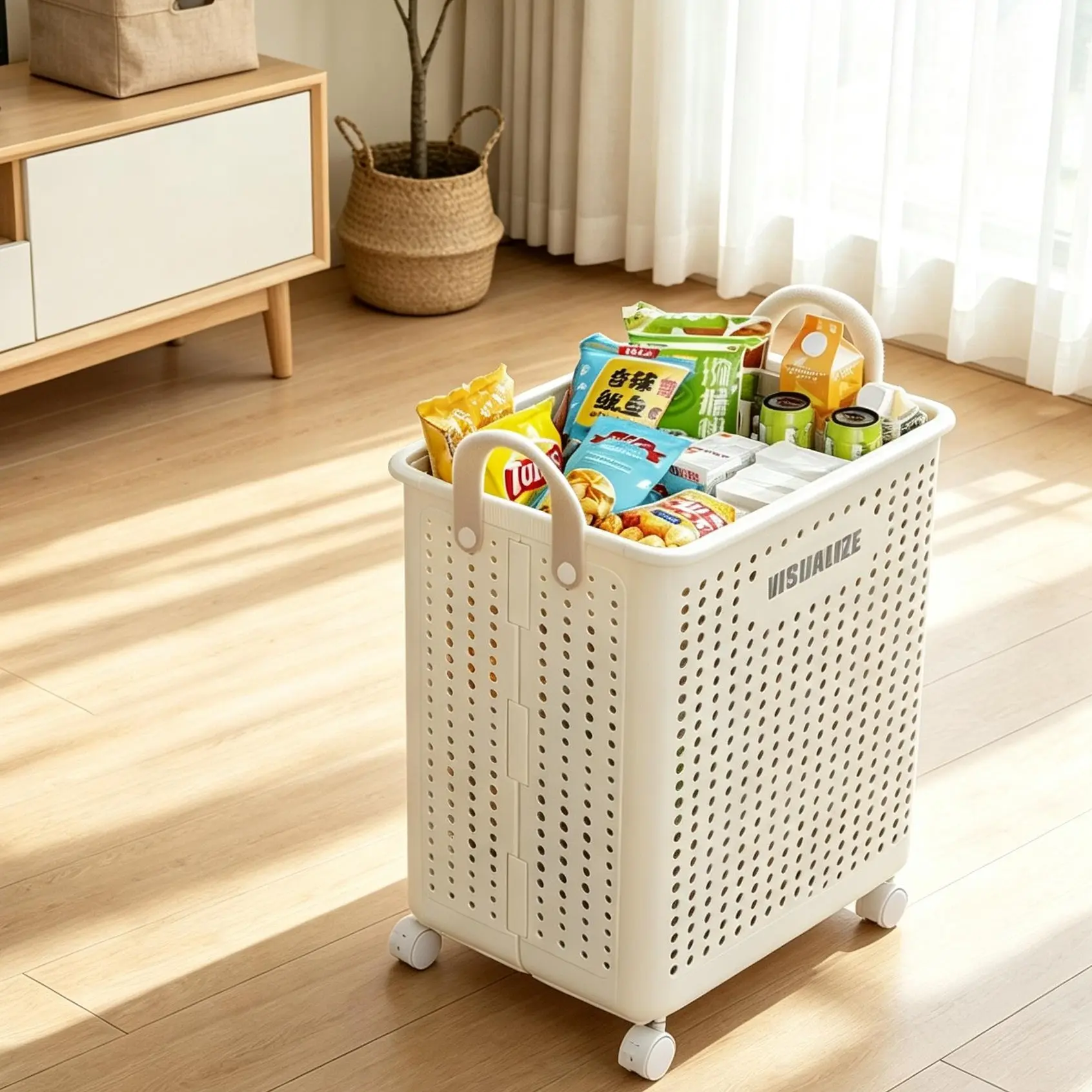 UDEAR Multifunctional Portable Laundry Basket, Large-Capacity Household Storage Basket, Bathroom Storage Basket