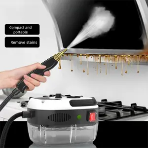 2500W handheld steam cleaner, high-temperature and high-pressure steam cleaner, portable car steamer with brush head, suitable for kitchen grease, car detailing, and bathroom cleaning