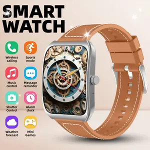 1.85-inch HD Curved Screen Wireless Smartwatch Bluetooth Calling, Message Notifications, Wrist-Raise Wake-Up Customizable Dynamic Watch Faces Multi-Sport Mode Fitness Tracker, Pedometer Unisex Wearable Gift Compatible with iOS and Android