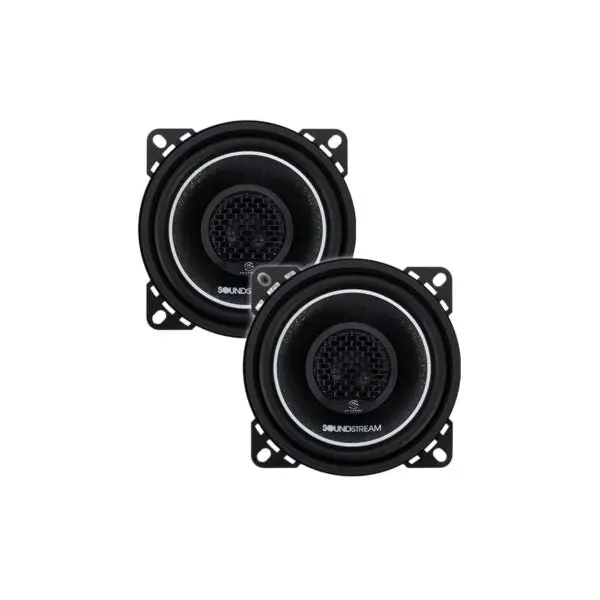 Soundstream RS.42 – Reference Series 4" 2-Way Slim Coaxial Car Speakers, 300W Max, OEM Fit with Dome Tweeter & Polypropylene Cone