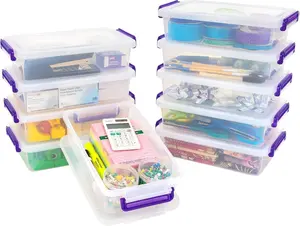 IRIS USA 3 Qt. Plastic Storage Bins with Lids, 10 Pack, Craft Storage Container, Sensory Bin, Organizing Containers for Home, Office & Art Supplies, Stackable, Clear