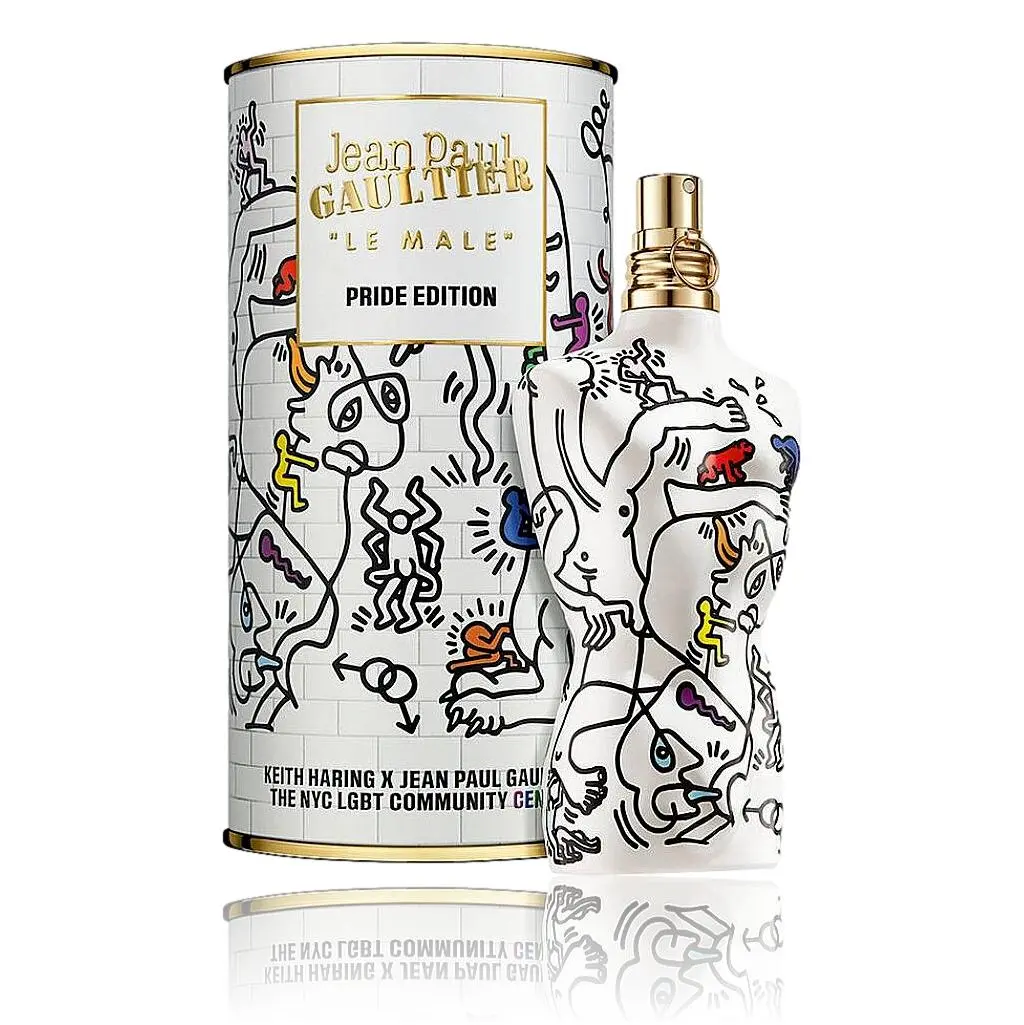 Jean Paul Gaultier Le Male Floral Eau de Toilette Spray for Men - Limited Edition x Keith Haring, 4.2 oz (4 to 4.9 fl oz Range)