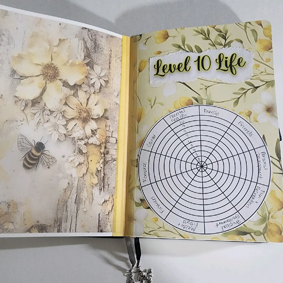 Pre-Made 6 month bee themed bullet journal planner junk journal