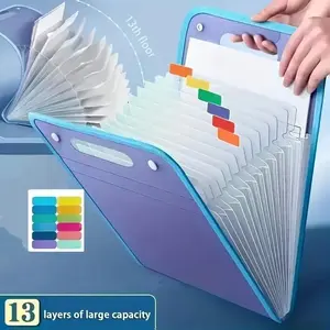 Portable A4 Document Organizer Bag,Waterproof 13 Pocket Expanding Accordion File Organizer for Students, Business and Travel Use, Multi Pocket Folder
