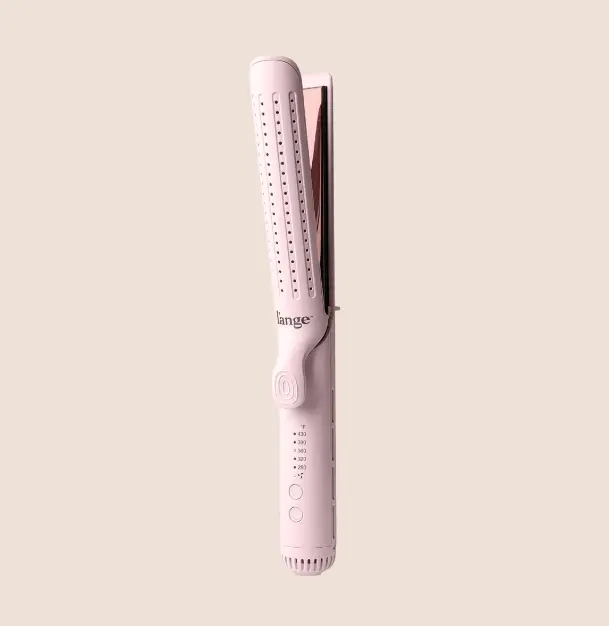 L'ANGE HAIR - Le Duo Edge 360° Airflow Titanium Multifunctional Styler - Blush Pink 2-in-1 Hair Tools, 1” Wide Titanium Plates with Rounded Corners & Softly Beveled Edges, Ergonomic Handle for Smooth Flawless Results