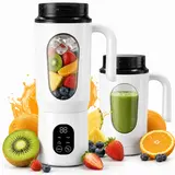 Compact Cordless Portable Blender - USB-Rechargeable Handheld Juicer & Citrus Juicer, 22000 RPM, LED Display, Anti-Slip Feet, BPA-Free Food-Grade, 5s Auto-Stop Safety, Self-Cleaning Ice Crusher for Frozen Drinks (Kitchen Household Appliance),techvibes