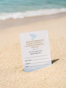 Acts 2:38 Baptism Invitations with Dove Illustration & Personalization Space for Apostolic Pentecostal Services 5x7 Inches