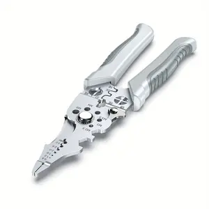 1pcs Wire Stripper Heavy Duty Crimping Tool Professional Wire Cutter Multi Function Electrician Pliers Industrial Grade for HVAC Automotive Electrical Work Cable Stripping Terminal Crimping Ergonomic Handle for Technicians Contractors DIY Home Repa
