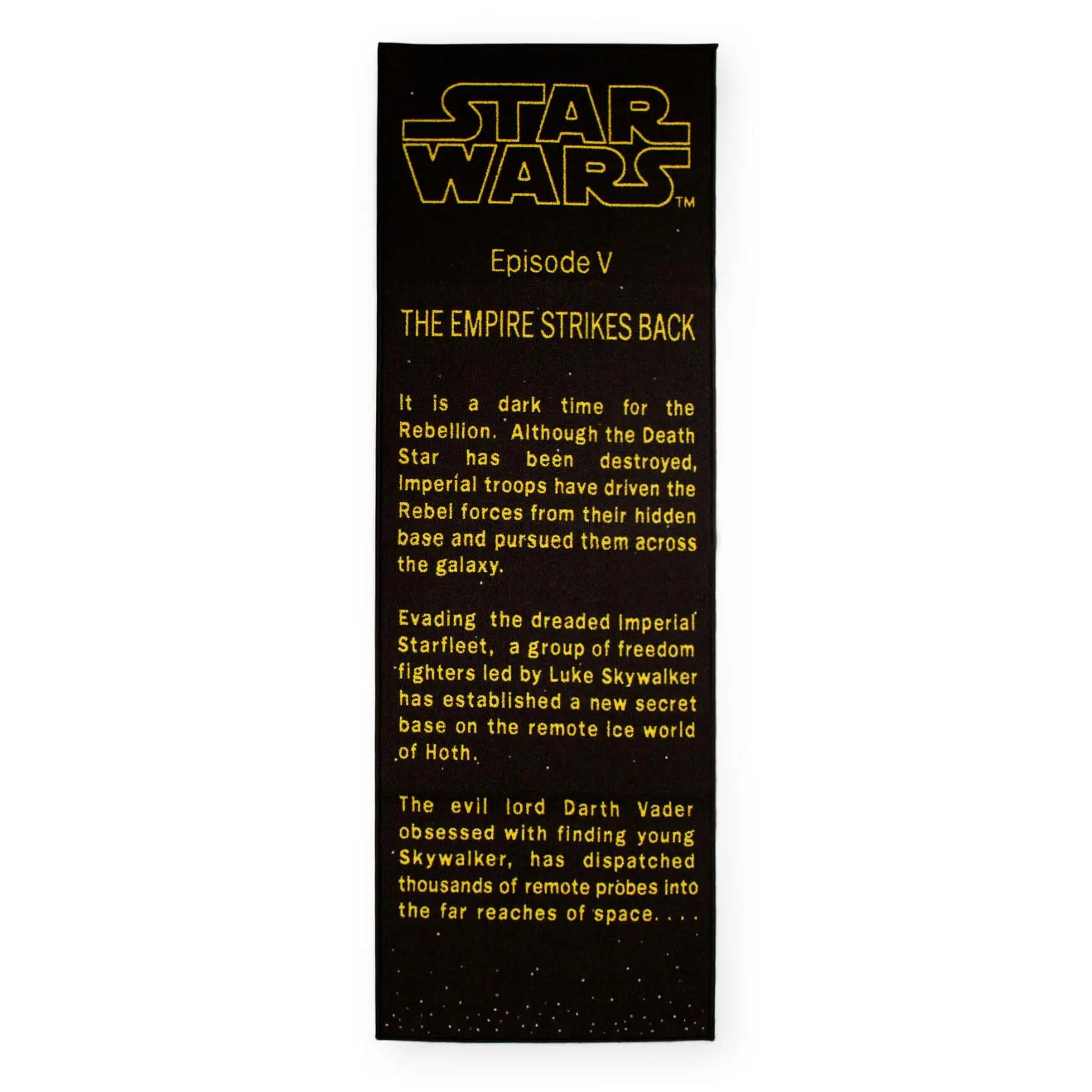 Star Wars: The Empire Strikes Back Title Crawl Printed Area Rug | 27 x 77 Inches, Home Decor Rugs, Room Decor