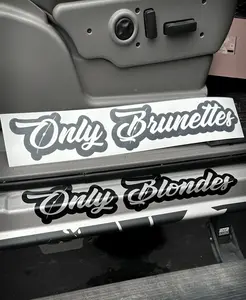 Only Blondes/Brunettes Decal, 2-Pack Options - Various Sizes - Bumper Sticker, Window Graphic, Car, Truck, SUV, Toolbox, Diesel, DIY